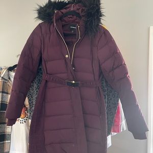 Purple winter coat from express. Puffer. With belt for cute going out coat.